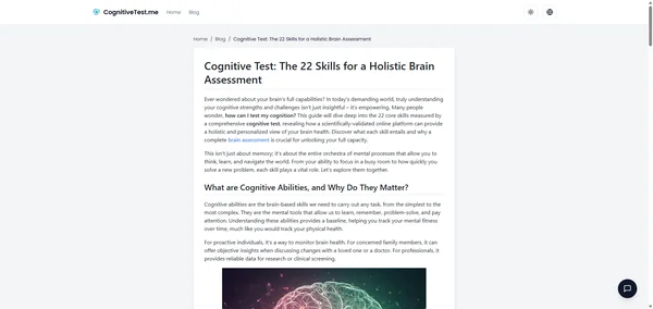 Cognitive Test: The 22 Skills for a Holistic Brain Assessment