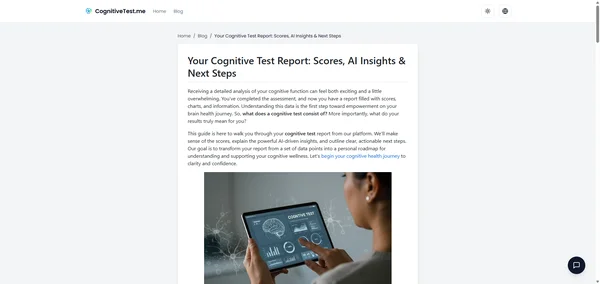 Your Cognitive Test Report: Scores, AI Insights & Next Steps