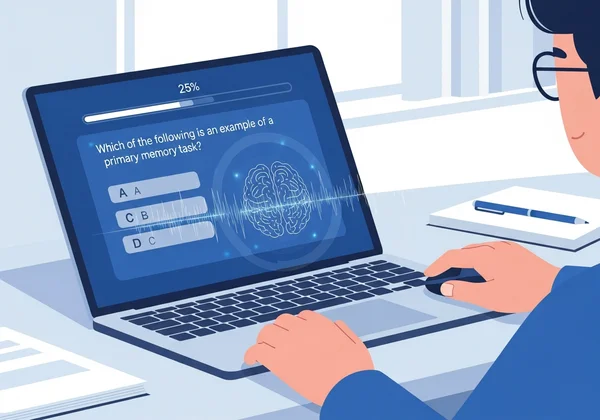 User taking an AI-powered cognitive assessment