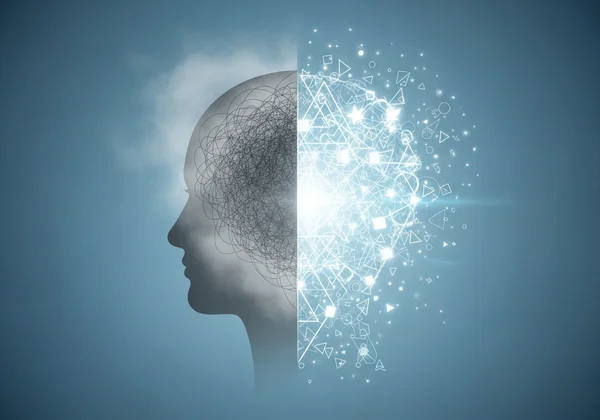 Illustration of brain fog clearing into mental clarity