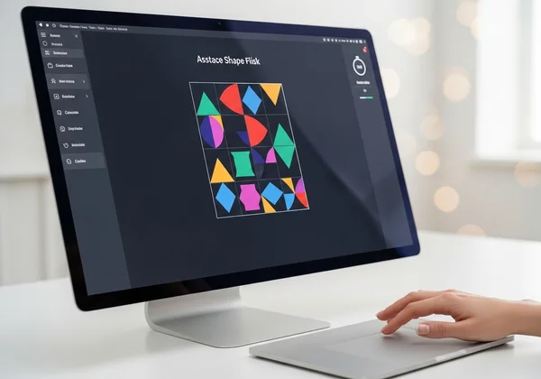Puzzle-like cognitive test task on a screen.
