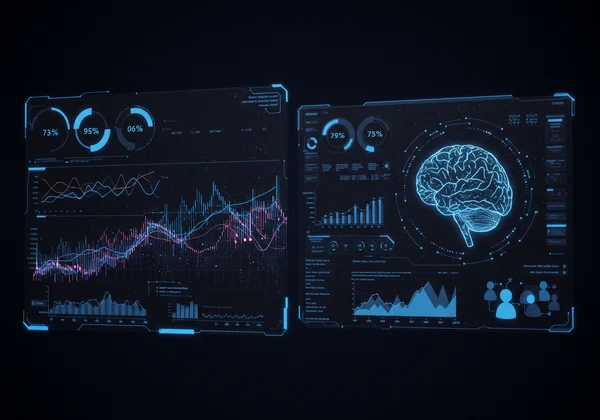 AI analyzing data for personalized cognitive insights.