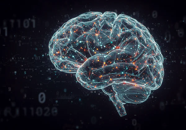 Cervello astratto come mappa dettagliata delle prestazioni cognitive.