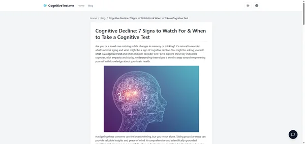 Cognitive Decline: 7 Signs to Watch For & When to Take a Cognitive Test