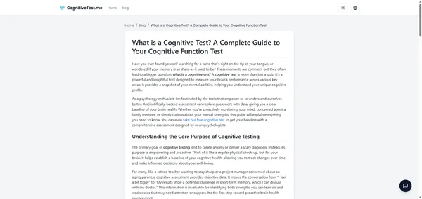 What is a Cognitive Test? A Complete Guide to Your Cognitive Function Test